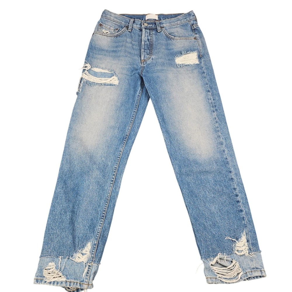 Boyish by Her Jeans Tommy High Rise Straight Leg Distressed Jeans Repulsion Wash